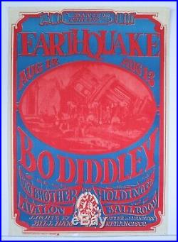 FD 21 OP1 Bo Diddley Big Brother Earthquake Concert Poster Family Dog Avalon