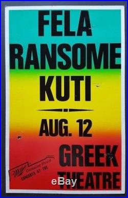 FELA RANSOME KUTI Original Promo Concert Poster 1989 Afrobeat Nigeria AFRICA 70