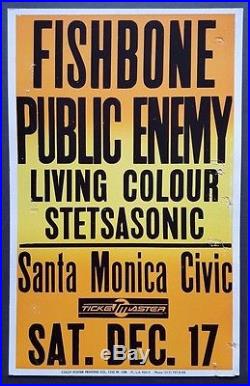 FISHBONE/PUBLIC ENEMY Vintage OG Promo Concert Poster'88 NWA Beastie Boys COLBY