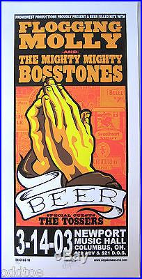 FLOGGING MOLLY- MIGHTY BOSSTONES ORIG. 2003 Concert Poster s/n by Mike Martin