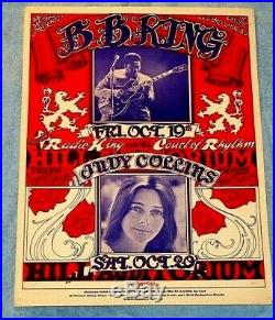 FRAYNE-OZONE- B. B. KING & JUDY COLLINS Concert Poster 1973 Hill Aud. Ann Arbor