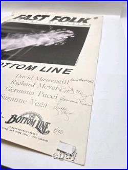 Fast Folk Concert 1985 Poster Signed By all 12 Performers, Rare