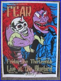 Fear Denver 2000 Original Silkscreen Concert Poster Kuhn Bluebird Silkscreen