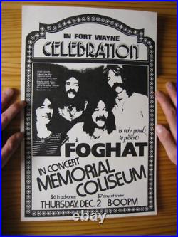 Foghat Poster Original Concert Memorial Coliseum Dec 2 Foghat Poster Original Concert Memorial Coliseum Dec 2