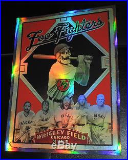 Foo Fighters FF Chicago Wrigley Field 2015 concert poster EMEK Foil variant RARE