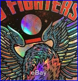 Foo Fighters Wrigley Field Chicago Rainbow Foil Signed 2018 Concert Poster AP
