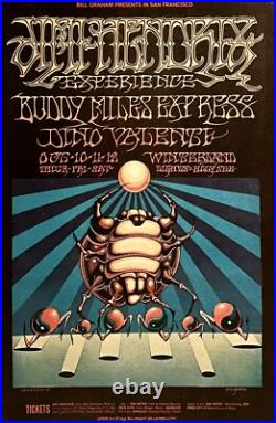 Framed 1968 1st Print Jimi Hendrix Experience Winterland Concert Poster BG 140