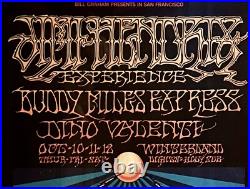 Framed 1968 1st Print Jimi Hendrix Experience Winterland Concert Poster BG 140