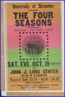 Frankie Valli Four Seasons Concert Poster Scranton Pennsylvania 1968