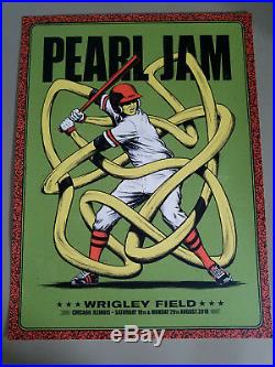 Full Set of Pearl Jam 2016 and 2018 Wrigley Field Concert Posters (10 total)