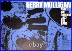 GERRY MULLIGAN rare German concert poster from 1960 (33 x 23 inch)