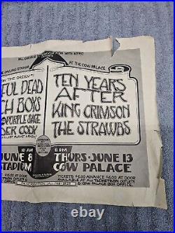 GRATEFUL DEAD BEACH BOYS 1974 concert poster OAKLAND RANDY TUTEN