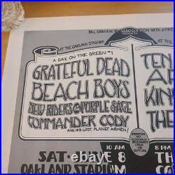 GRATEFUL DEAD BEACH BOYS 1974 concert poster OAKLAND RANDY TUTEN Signed