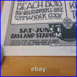 GRATEFUL DEAD BEACH BOYS 1974 concert poster OAKLAND RANDY TUTEN Signed