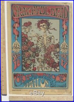 GRATEFUL DEAD FD26-OP-1 Skeleton Roses Original 1st Print Concert Poster AOR BG