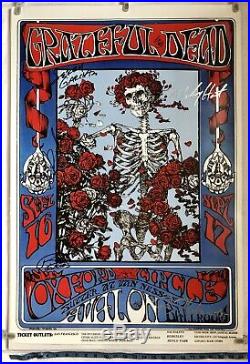 GRATEFUL DEAD FD26 Skeleton Roses Band Signed Rock Concert Poster Garcia AOR BG