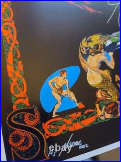 Geddy Lee Signed RUSH Original Concert Show Poster 14X24 TX 02 S/N MACRAE ART