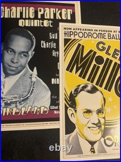 Giant Lot of 23 Commemorative Jazz Concert Poster Prints(NM Condition)