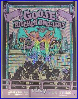 Goose Band kitchen Dwellers Foil Concert Poster Sculpture park 2021 Colorado