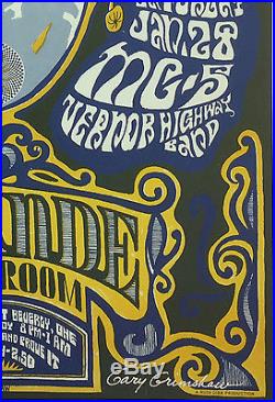 Grande Ballroom 1967 MC5 Signed Gary Grimshaw Fillmore Era Concert Poster