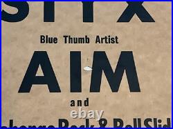 Grass Roots STYX Aim 1974 Original Boxing Style Concert Poster Richmond VA