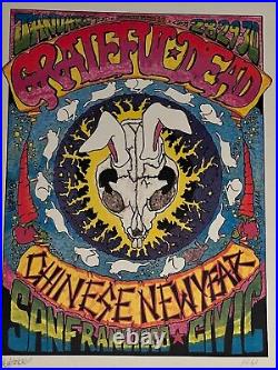 Grateful Dead Original Chinese New Year 1987 Concert Poster Year of the Rabbit