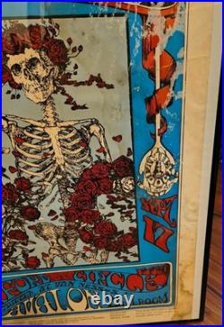 Grateful Dead Skeleton & Roses Avalon Ballroom Family Dog Concert Poster 1976