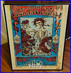 Grateful Dead Skeleton & Roses Avalon Ballroom Family Dog Concert Poster 1976