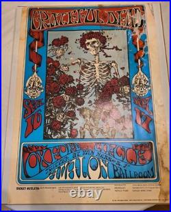 Grateful Dead Skeleton & Roses Avalon Ballroom Family Dog Concert Poster 1976