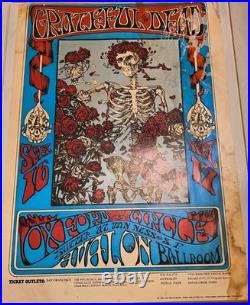 Grateful Dead Skeleton & Roses Avalon Ballroom Family Dog Concert Poster 1976