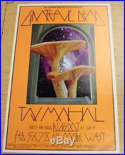 Grateful Dead Taj Mahal Fillmore West Original Concert Poster Bill Graham 1970