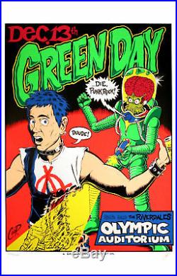 Green Day Poster The Riverdales 1995 Original Silkscreen Concert Poster Coop S/N