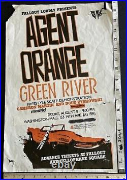 Green River & Agent Orange Poster 1984 Original Concert Seattle Show Flyer withcar