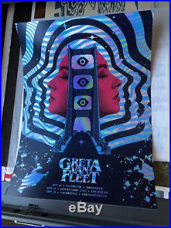 Greta Van Fleet Foil Show Concert Poster Fox Theatre like Fillmore VIP ONLY