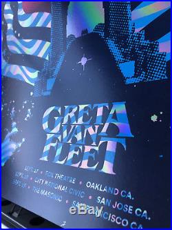 Greta Van Fleet Foil Show Concert Poster Fox Theatre like Fillmore VIP ONLY
