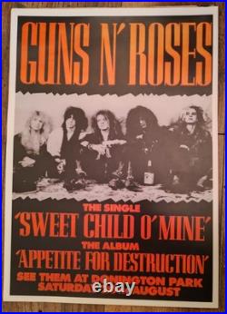 Guns N' Roses Concert Poster 1988 Sweet Child O'Mine Rock Vintage GENUINE RARE