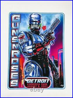 Guns N Roses Detroit Robocop Concert Poster Comerica Park 2021 132/250 Axl Rose