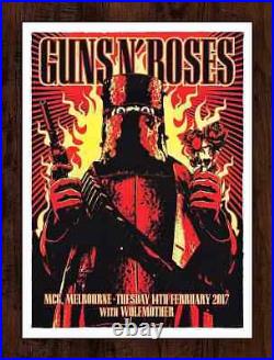 Guns N' Roses February 14th 2017 Melbourne LTD #/300 Gig Concert Poster 18x24
