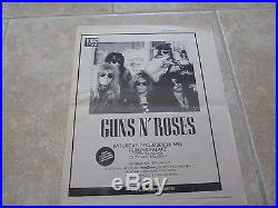 Guns N Roses Original 12-26-87 Perkins Palace Rare Concert Poster Ad