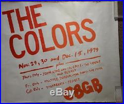 HUGE 52x17 1979 The Colors CBGB Original Silkscreened Concert Poster New Wave