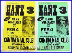 Hank Williams III 2002 Lot of 4 Original Boxing Style Concert Posters Houston