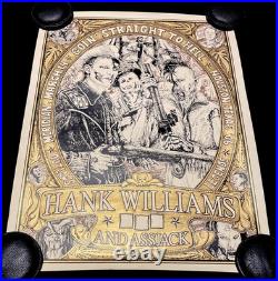 Hank Williams III & Assjack Concert Poster by Allen Jaeger Houston TX RARE x/100