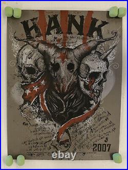 Hank Williams III Hellbilly Executioner 2007 Original Silkscreen Concert Poster