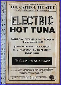Hot Tuna Capitol Theatre Port Chester NY original 1989 Concert Poster, 12-2-89