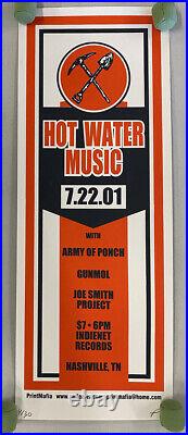 Hot Water Music Nashville Tn 2001 Original Silkscreen Concert Poster