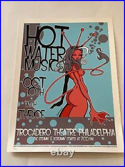 Hot Water Music Thrice Trocadero Philadelphia Original Signed Concert Poster /12