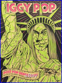 IGGY POP 2016 Moody Austin TX One of a Kind Gold Test Print Concert Poster 1/1