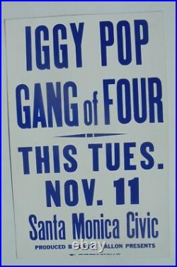 Iggy Pop At Santa Monica CIVIC Original Vintage Concert Promotion Poster Iggy Pop At Santa Monica CIVIC Original Vintage Concert Promotion Poster