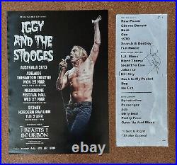 Iggy Pop autographed setlist and concert poster