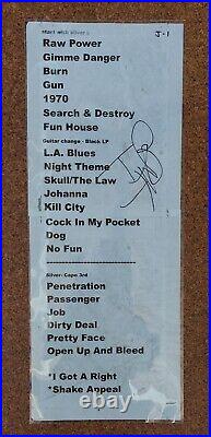 Iggy Pop autographed setlist and concert poster